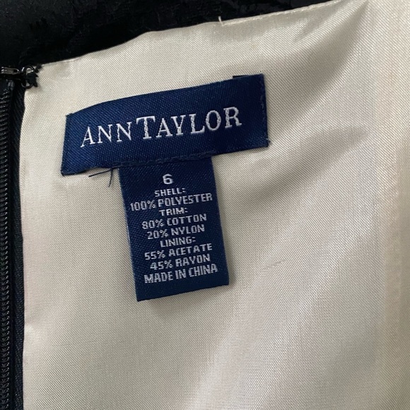 ANN TAYLOR  Strapless Black Satin & Lace Top Long Prom/Evening Gown Dress Size 6 - Picture 7 of 8